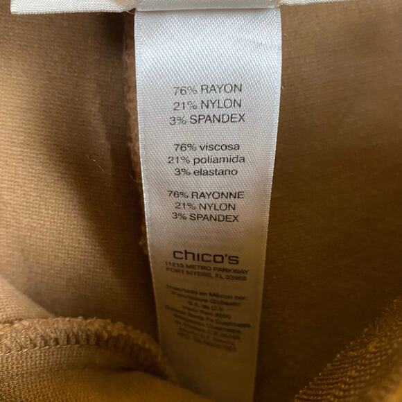 Chico’s Juliet Ponte Brown Ankle Pants Size 8 - Picture 3 of 6